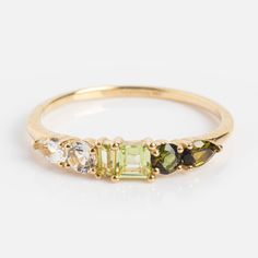 Solid Gold Modern Ombre Birthstone Ring | Local Eclectic