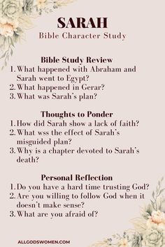 the bible's character study guide for children and adults, with an image of flowers on