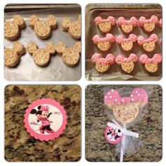 some cookies and treats are in the shape of mickey mouse ears