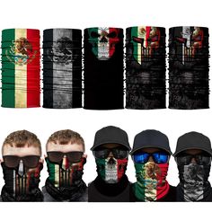 PRICES MAY VARY. Stretchable, Protect you from sun wind and dust to make you feel comfortable. 5PCS Skull Face Scarf Tube Bandana Headband Headwear for Motorcycle Riding Biker Headband Skeleton Mexico Flag Neck Gaiter Scarf Black Breathable Bandana For Outdoor, Casual Black Bandana For Outdoor, Adjustable Black Bandana For Sports, Black Breathable Casual Bandana, Casual Black Festival Headwrap, Adjustable Outdoor Bandana, Biker Bandanas, Bandana Men, Bandanas Men