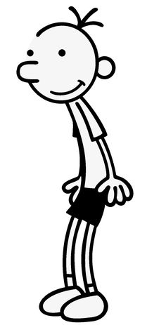 a black and white drawing of a cartoon character