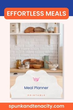 the meal planner is open and ready to be used for dinner, lunch or desserts