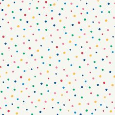 multicolored polka dot pattern on white background