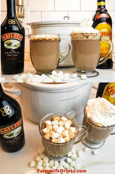 hot chocolate and marshmallows with bailey's irish cream