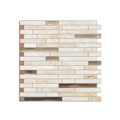 a white and brown mosaic tile wall