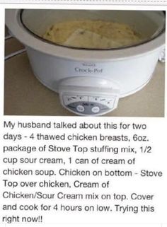 the recipe for this crock pot has been posted on facebook, and it's very easy to make