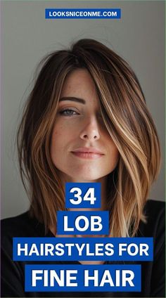 Medium Length Hair For Thinning Hair, Lob Haircut Fall 2024, Hair Cut And Colors 2024, New Fall Hair Styles 2024, Lobs For Thinning Hair, Shoulder Length Hair Lob, Lob For Fine Wavy Hair, Blonde Fine Hair Medium, Lob Haircut Fine Hair 2024