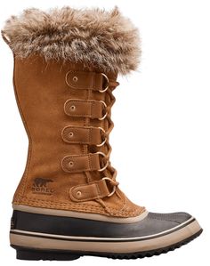 Please Note: Shoes may not ship in original box Face frigid temps and snowy weather in comfort and style with the classic SOREL® Joan of Arctic waterproof winter boots. Sizing tip: Runs true to size. WEATHER-READY PERFORMANCE: Seam-sealed waterproof construction wards off wetness and snow Comfort rating: Down to -25°F/-32°C DESIGN: Full-grain leather and suede upper gives a classic look Removable 6mm recycled felt InnerBoot can be cleaned as needed 2.5mm bonded felt frost plug midsole provides i Sorel Boots Womens, Sorel Winter Boots, Sorel Joan Of Arctic, Sorel Joan, Sorel Boots, Winter Shoes For Women, Sorel Winter, Waterproof Winter Boots, Outdoor Boots