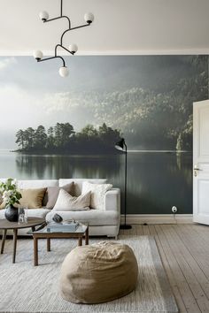 Morning fog clearing landscape wallpaper from HappyWall.com Morning Landscape, Morning Fog, Wall Murals, Mural