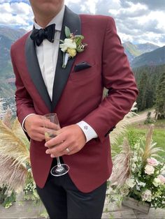 Men's Maroon 2-Piece Suit - Tuxedo Suit - Wedding Suit - Prom Suit And Dinner, Party Wear Suit For Men Please Send Us Your Complete Measurements In a Personalization Box Before Place Your Order. listing include- Blazer, Trousers Color- Maroon Material- Terry Rayon Premium Feel Free To Contact With Us If You Are Not Sure About Your Size Please Message Us Through (MESSAGE SELLER) Jacket Measurement-: 1Jacket Length 2 Chest 3 Stomach 4 Hip 5 Shoulder 6 Sleeve Length 7 Actual Height Your Pic (contac Suits Men Brown, Maroon Tuxedo, Bridesmaids Colors, Fall Groom, Suit Groomsmen, Court Outfit, Maroon Suit, Suit Prom, Red Tuxedo