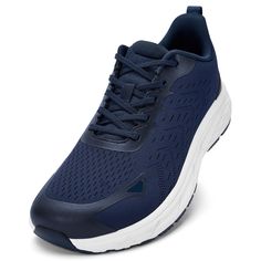 men's nike air zoom running shoes in navy blue / white, size 9 5