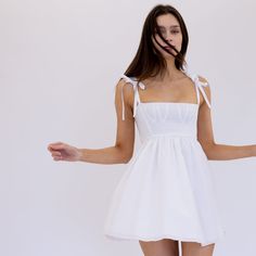 Gency corset dress White Babydoll Dress, Cotton Voile Dress, White Babydoll, Floaty Dress, Flowy Mini Dress, Backless Mini Dress, High Quality Dress, Cute Summer Dresses, Cotton Voile