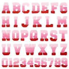 the letters and numbers are painted with pink paint