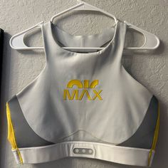 Nike Air Max Sport Bra Brand New Without Tags Size Xl Fitted Yellow Sports Bra For Athleisure, Nike Sleeveless Sports Bra For Summer, Yellow Sporty Sports Bra For Summer, Yellow Stretch Sleeveless Sports Bra, Yellow Sleeveless Stretch Sports Bra, Yellow Sleeveless Sports Bra For Gym, Fitted Sleeveless Yellow Sports Bra, Nike Yellow Summer Tops, Yellow Nike Tops For Summer