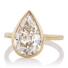 Pear Cut Diamond Engagement Ring, Victor Barbone Jewelry, Victor Barbone, Teardrop Diamond, Pear Cut Engagement Rings, Flawless Diamond, Zinfandel, Pear Cut Diamond, Yellow Gold Setting