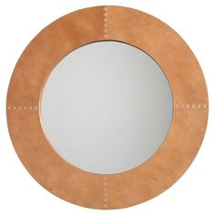 Tessa Rustic Lodge Brown Leather Round Wall Mirror Mirror Boarders, Crafts With Egg Cartons, Stitch Mirror, Leather Home Accessories, Mirrors With Leather Straps, Home Arts And Crafts, Round Cross Stitch, Valley River, Second Bathroom