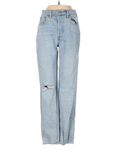 Denim Forum Jeans Size: 23 Blue Bottoms - used. 100% COTTON, Distressed Wash, Regular, High Rise | Denim Forum Jeans - High Rise: Blue Bottoms - Size 23 High Rise Denim, High Jeans, Blue Jeans, Womens Bottoms, Jeans Size, Women Handbags, High Rise, The 100, Handbags