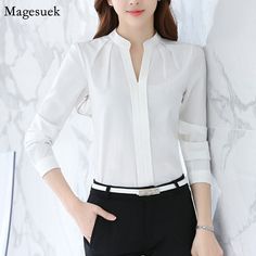 Graduation Gifts Spring Plus Size Chiffon Blouse Women 2022 Long Sleev – Wenkouban White Shirt Women, Blazer Suit Women, Vintage Cardigan Sweater, White Shirts Women, Women Office, Sweater Vest Women, High Waist Fashion, Vintage Cardigan, Women Blouses