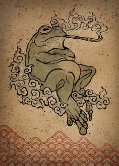 Frog Samurai Art, Chinese Frog Art, Mens Frog Tattoo, Japanese Tattoo Art Frog, Japanese Frog Drawing, Japanese Animals Art, Japanese Style Frog Tattoo, Pacman Frog Drawing, Vintage Frog Art