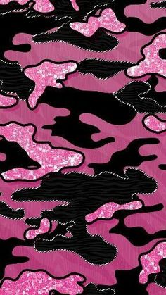 pink and black camouflage print fabric