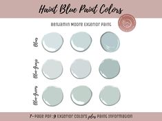 the blue paint colors are available in different shades and sizes, including grays, blues,