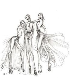 three ballerinas are dancing in the air with their legs spread out and one is wearing