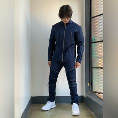 Material: 100% Cotton Urban Blue Outerwear With Zipper Closure, Blue Urban Outerwear With Zipper Closure, Dickies Overalls, Tactical Shirt, Rocko's Modern Life, Plaid Pajama Pants, Plaid Pajamas, Make Your Own Clothes, Pink Halloween