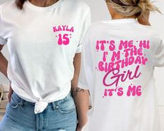 Celebrate in style with our "It's Me, Hi, I'm The Birthday Girl, It's Me" Shirts for all ages! Perfect for babies, toddlers, and youth, this adorable birthday girl gift is a must-have. Whether it's a girls' birthday shirt or a cute toddler tee, this shirt makes every birthday extra special. Order now and let the birthday girl shine! Welcome to HeraShirt! -Order Instructions- 1. **Select T-Shirt Color and Size Please use the drop-down menus to choose your preferred t-shirt color and size. 2. **De Girls Birthday Shirt, Custom Birthday Gifts, Birthday Girl Shirt, Girls Birthday, Toddler Tees, Custom Birthday, Birthday Gifts For Girls, Sleek Look, Birthday Shirt