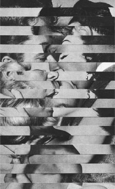 the movie poster for love is blindfolded, with two men and a woman kissing