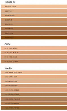 Skin Tone Chart, Skin Color Chart, Skin Tone Makeup, Neutral Skin Tone, Ysl Makeup, Fusion Ink, Skin Undertones, Skin Color Palette, Colors For Skin Tone