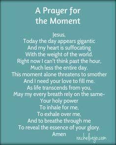 a prayer for the moment with blue background