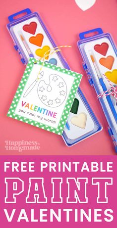 free printable paint valentine's day cards for kids to color and share with each other