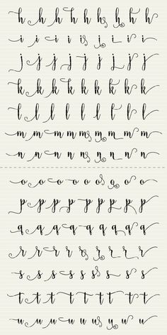 handwritten cursive font and numbers in black ink