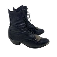 Vintage Antique Black Leather Women's Packer Lace Up Boots Eu 34 Us 4 These Gorgeous Packer Style Lace Up Boots Are In Very Good Condition For Their Age! They Feature A Lace Up Closure With Stamped Decorative Silver Plate And Block Heel. Nylon Fabric Lining. No Brand Or Size Information. Probably Made In 1930s-1940s By My Best Estimate. Fits Like Eu 34 / Us Women’s 4 / Youth 2 Heel Height 1.5”, Shaft Height 5” Black Leather Packer Victorian Women Lace Up Boots Vintage Costume Women's Lace Up Boots, Victorian Women, Vintage Costumes, Lace Up Boots, Vintage Black, Black Silver, Leather Women, Block Heels, Shoe Laces