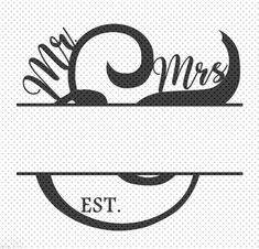 two monogrammed logos with the word mrs and mr on top of each other