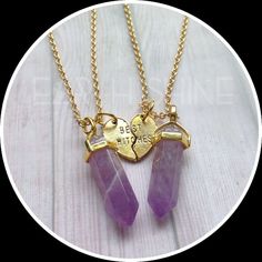 Friend Jewelry, Best Friend Jewelry, Friendship Necklaces, Crystal Necklaces