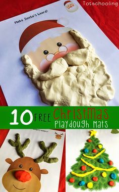 10 free christmas playdough mats for toddlers and preschoolers to use in the holiday season