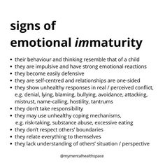 ᴘɪɴᴛᴇʀᴇsᴛ ⋆ ᴊ�ᴏᴜɪʀxʙɪᴛᴄʜ Emotionally Distant Husband, Controlling Relationships Psychology, How To Detach Emotionally, Immature People, Emotional Immaturity, Emotionally Immature, Emotional Maturity