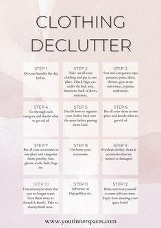 a poster with instructions for clothing declutter