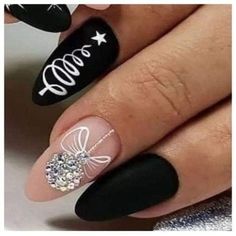 Fancy Nail Art, Hard Gel Nails, Fancy Nails Designs, Christmas Gel Nails, Gel Nails Diy, Glitter Gel Nails, Pretty Nail Art, Get Nails, Elegant Nails