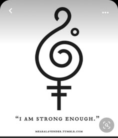 an icon with the word i am strong enough in black on a white square background