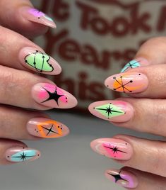 Retro Nails, Vintage Nails, Nail Ring, Nails Only, Get Nails, Weird Stuff, Nail Polish Designs, Gel Nail Designs