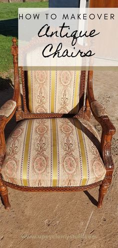 an old chair with the words how to makeover antique chairs