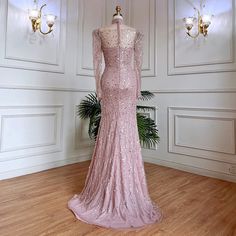 Pretty in Pink: 2024 Muslim Long Sleeve High Neck Mermaid Evening Gown – Larosabride Pink Gala Gown With Sweep Train, Fitted Pink Evening Dress For Prom, Pink Fitted Evening Dress For Prom, Pink Fitted Prom Evening Dress, Pink Mermaid Dress For Prom, Pink Mermaid Hem Gown For Party, Pink Mermaid Dress For Prom Evening, Pink Mermaid Hem Prom Gown, Pink Fitted Mermaid Dress For Prom Season