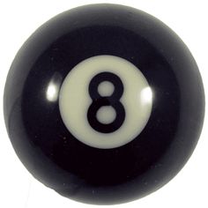 a black and white pool ball with the number eight