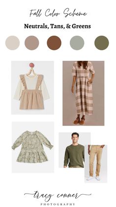 the full color scheme for neutrals, tans and greens