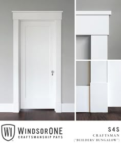 a white door with the words windsore craftsmans pay on it and an image of a