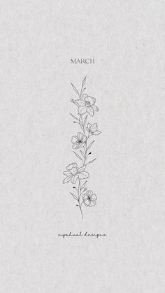 Daffodil Tattoo, Cherry Blossom Tattoo, March Tattoo Daffodil Back Tattoo, Daffodil Spine Tattoo, Birth Flower Spine Tattoo, Daffodil Tattoo Design, March Flower Tattoo, March Tattoo, Tattoo Cherry Blossom, March Birth Flower Tattoo