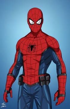 spider - man from the amazing spider - man animated tv series, drawn in color