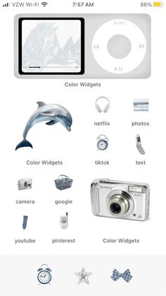 an iphone screen with various items on it